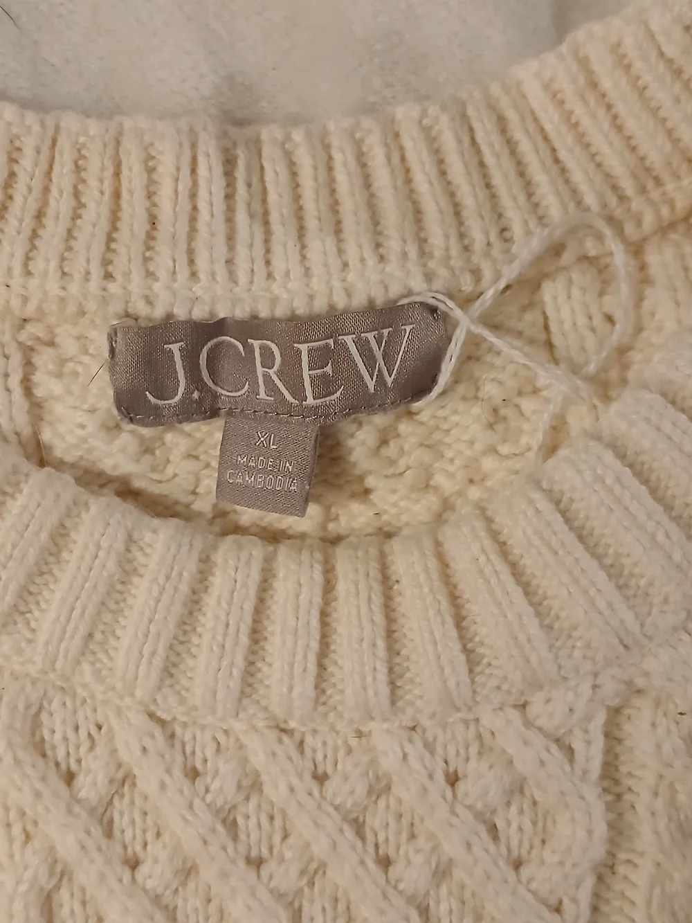 J.Crew Cream Cable Knit Sweater
